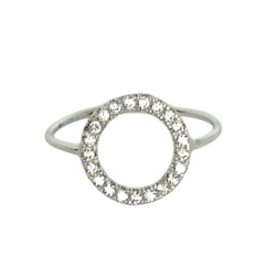 Bague en argent 925 cercle serti de zirconium
