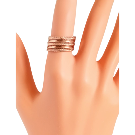 Bague argent rosé multi anneaux - Orus Bijoux
