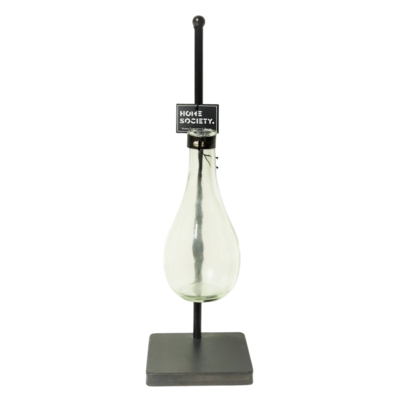 Vase soliflore en verre et support en métal Home Society