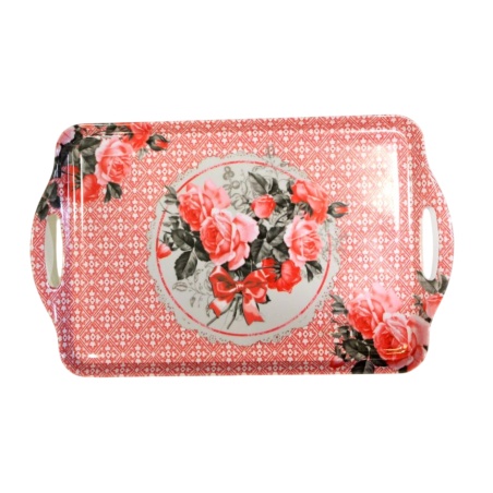 Plateau rectangulaire Bouquet de roses- Orval créations