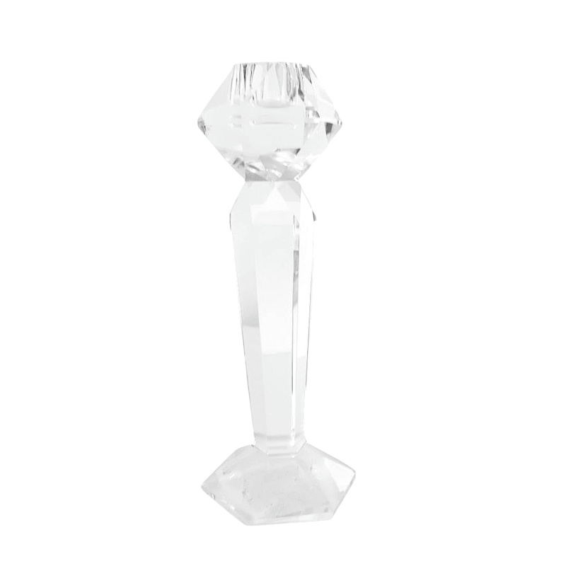 Bougeoir en verre avec facettes PM-Bougie la française