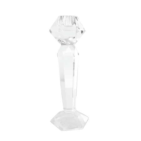 Bougeoir en verre avec facettes PM-Bougie la française
