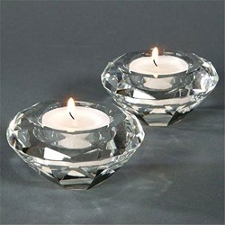 Bougeoir en verre pour bougie lumignon