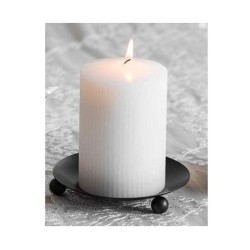 Support pour bougie en métal gris