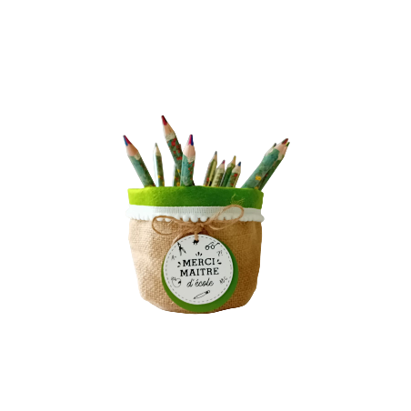 Lot de 3 sacs cache pot « Merci maitre d’école »