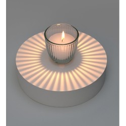 Photophore verre luisant avec bougie-Rechargeable - Bougie la Française