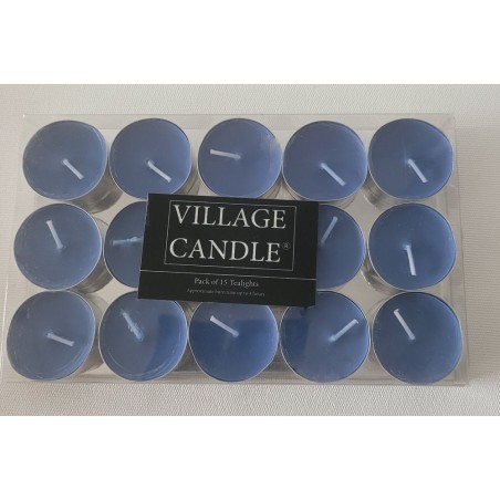 Boite de 15 lumignons bleu village candle