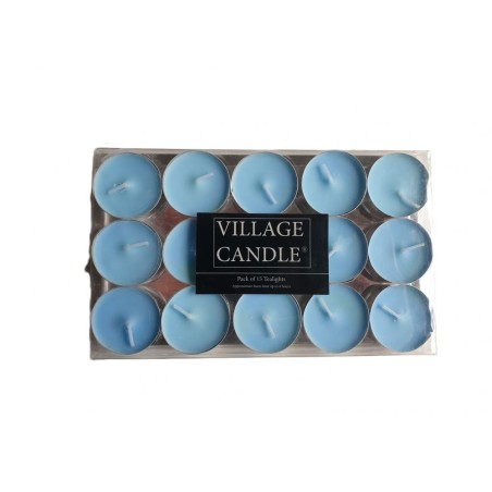 Boite de 15 lumignons bleu ciel village candle