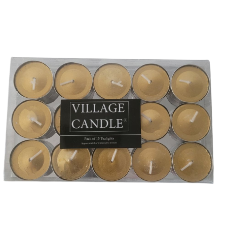 Boite de 15 lumignons gold village candle