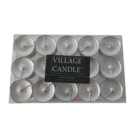 Boite de 15 lumignons silver village candle