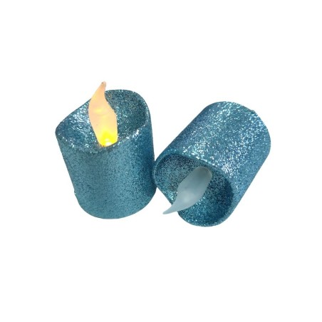 2 bougies LED votives pailletées