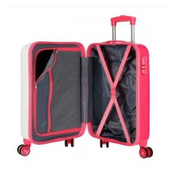 Valise cabine Movom blanche avec cactus