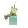 Coussin à Parfumer vert anis avec cœur en plâtre – Atelier Catherine Masson