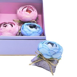 Coffret de 4 coussins fleur...