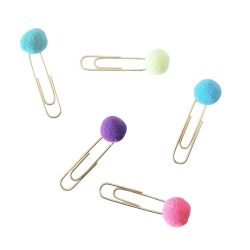 Marque-page Trombone en Métal avec Pompon