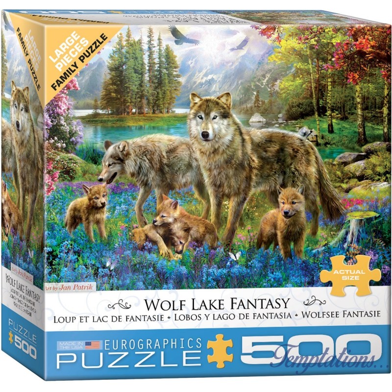 Puzzle 500 pièces Wolf Lake Fantasy