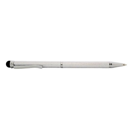Stylo tactile pour agenda blanc et argent