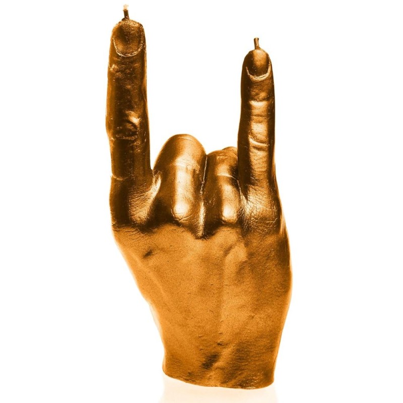 Bougie main Cornes du diable Gold Candellana