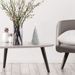 Bougie Sapin Noël Argent- Candellana