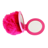 Porte clé miroir avec pompon fushia