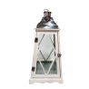 Lanterne rustique en bois blanc vieilli