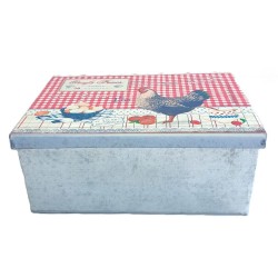 Petite boite en métal déco poules