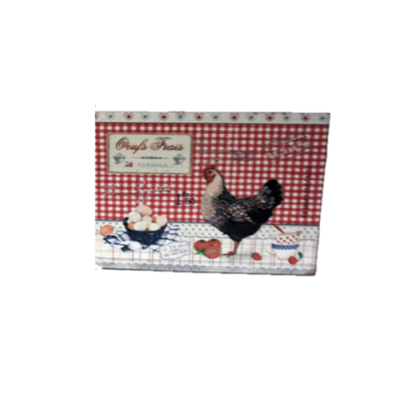Petite boite en métal déco poules