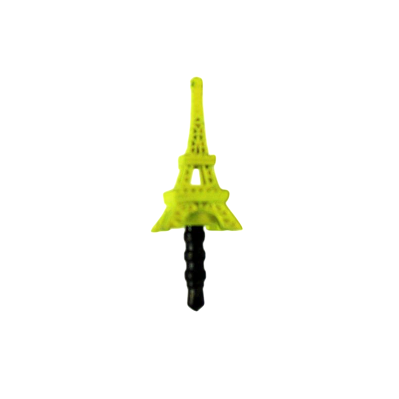 Bouchon anti- poussière pour prise jack mini Tour Eiffel jaune
