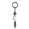 Porte-clés cœur nacre et strass argent