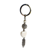 Porte-clés cœur nacre et strass argent