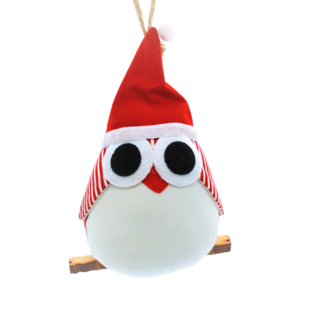 chouette GM de Noël à personnaliser-rouge rayures