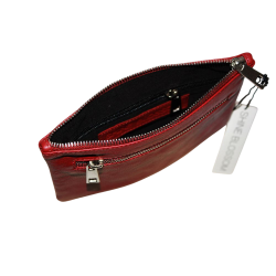 Pochette en cuir rouge Shine Blossom