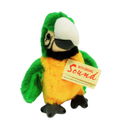 Peluche WWF oiseau tropical vert et jaune -14 cm