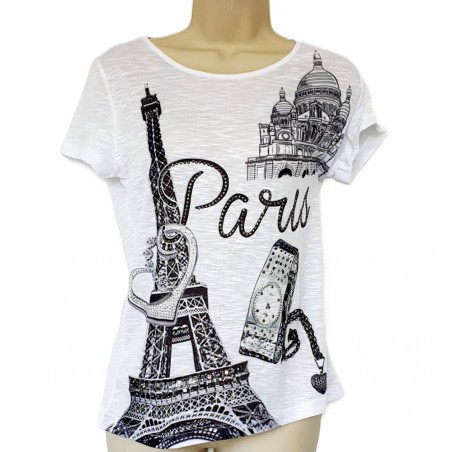 T-shirt Paris Coeur et montre