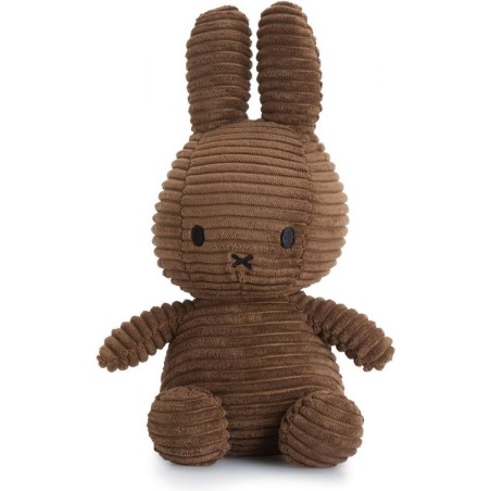 Peluche Miffy Lapin en velours côtelé marron