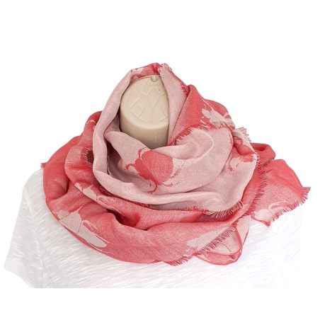 Foulard Rose à motifs de scarabées