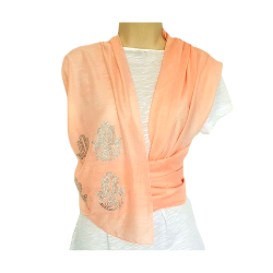 Foulard Saumon avec motifs 4 Mains de Fatma