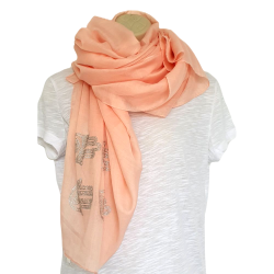 Foulard Saumon avec motifs...