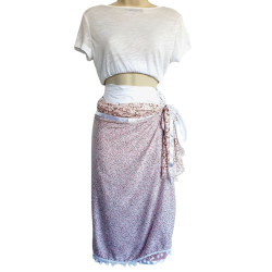 Foulard ton rose et blanc  By Saida