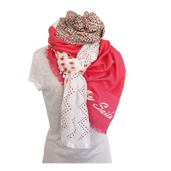 Foulard Ton rose et blanc...