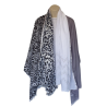 Foulard Tons gris et blanc motifs Guépard By Saida