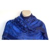 Écharpe Bleue et noire motifs Léopard & Géométriques