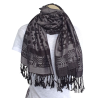 Écharpe Grise/Anthracite motifs Léopard & Géométriques