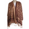 Écharpe Marron/Ocre motifs Léopard & Géométriques