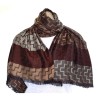 Écharpe Tons marron, ocre et gris Motif Géométrique