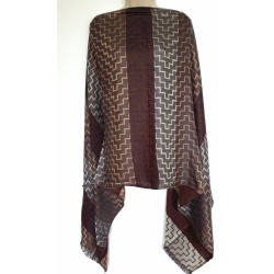 Écharpe Tons marron, ocre et gris Motif Géométrique