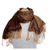 Écharpe Marron et Ocre Motif Floral