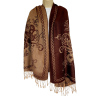 Écharpe Marron et Ocre Motif Floral