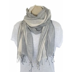 Foulard Hannah  gris/blanc...