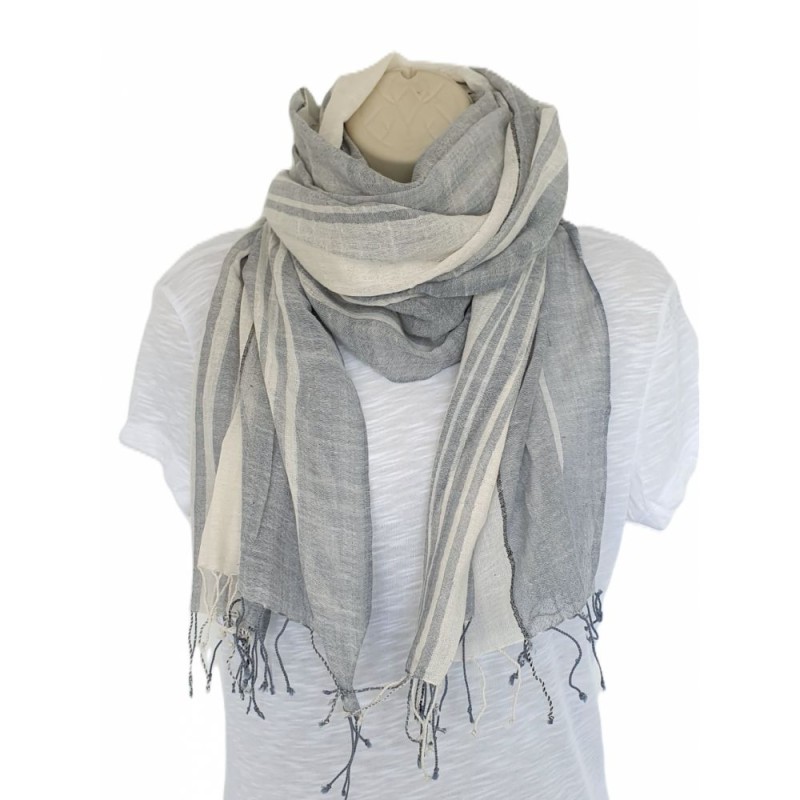 Foulard Hannah  gris/blanc - Dana Esteline